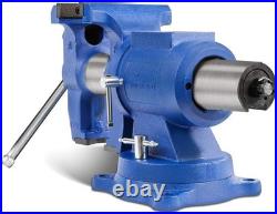 08125A 5 Bench Vise with Anvil, 360° Swivel Base Heavy Duty