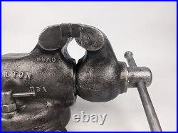 1958 Wilton 9350 Bullet Vise 3-1/2 Jaws with Swivel Base vintage damaged resto