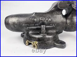 1958 Wilton 9350 Bullet Vise 3-1/2 Jaws with Swivel Base vintage damaged resto