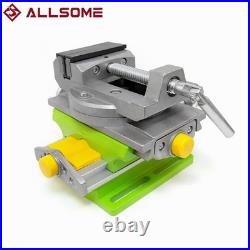 2 in 1 Milling Drilling Precision Vise Swivel Base Table Aluminum Worktable