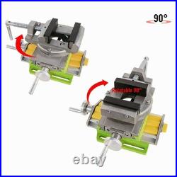 2 in 1 Milling Drilling Precision Vise Swivel Base Table Aluminum Worktable