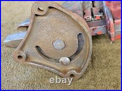 3-1/2 3.5 Jaw Vise Anvil Swivel Base Bench Table Vintage Red