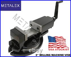 3 Milling Machine Vise Plain Vice 75mm Swivel Base Precision Heavy Duty USA