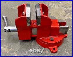 4-1/2 Milhoff Vise with Serrated Jaws & Swivel Base Bench Mechanic Vice