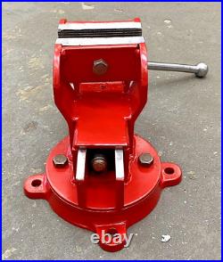 4-1/2 Milhoff Vise with Serrated Jaws & Swivel Base Bench Mechanic Vice