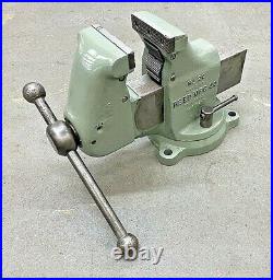 4-1/2 Reed 2C Machinist Bench Vise with Swivel Base 4/72 mfg Vice Serrated Jaws