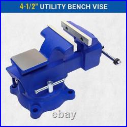 4.5 Inch Utility Combination Vise Pipe Bench Swivel Base Cast Iron Strong Grip