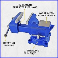 4.5 Inch Utility Combination Vise Pipe Bench Swivel Base Cast Iron Strong Grip
