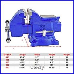 4.5 Inch Utility Combination Vise Pipe Bench Swivel Base Cast Iron Strong Grip