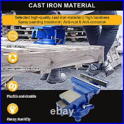 4 Bench Vise 360° Swivel Base Heavy Duty Bench Vice with Anvil Table Top Clamp