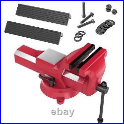 4 Inch Bench Vise 360° Swivel Base 5,500 lb Clamping Force Forged Steel