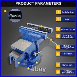 4 Inch Bench Vise with Anvil 360 ° Swivel Locking Base Bench Vice Table Top Clamp