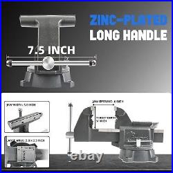 5.5In Bench Vise 210 Degrees Swivel Base Heavy Duty with Anvil 5 1/2 Ductile