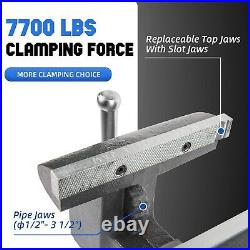5.5In Bench Vise 210 Degrees Swivel Base Heavy Duty with Anvil 5 1/2 Ductile