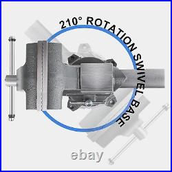 5.5In Bench Vise 210 Degrees Swivel Base Heavy Duty with Anvil 5 1/2 Ductile