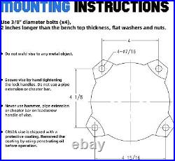 5.5In Bench Vise 210 Degrees Swivel Base Heavy Duty with Anvil 5 1/2 Ductile