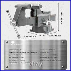 5.5In Bench Vise 210 Degrees Swivel Base Heavy Duty with Anvil 5 1/2 Ductile