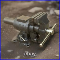 5 Bench Vise Blacksmith Anvil 360° Swivel Base & Rotate Body Clamp Round