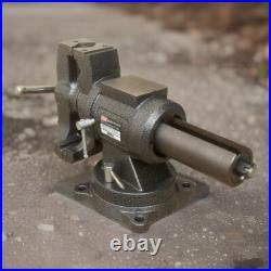 5 Bench Vise Blacksmith Anvil 360° Swivel Base & Rotate Body Clamp Round