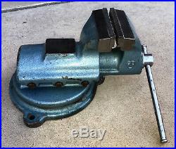 5 Bison FPU Machinist's Bench Vise with swivel base nice shape, great paint