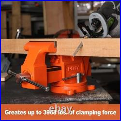 5? Heavy-Duty Bench Vise 360° Swivel Base, Pipe Clamp Function