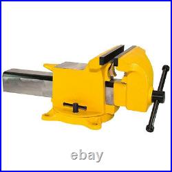 5'' High Visibility Heavy Duty Steel Workshop Bench Vise Locking Swivel Base NEW