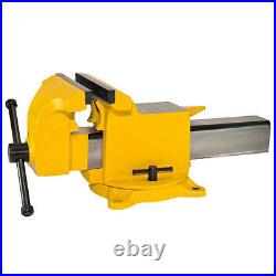 5'' High Visibility Heavy Duty Steel Workshop Bench Vise Locking Swivel Base NEW