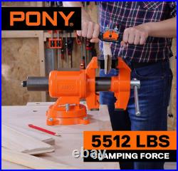 5 Inch Bench Vise 5512 LBS Clamping Force Heavy Duty 360 Degree Swivel Base