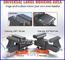 5 Inch Bench Vise 5512 LBS Clamping Force Heavy Duty 360 Degree Swivel Base