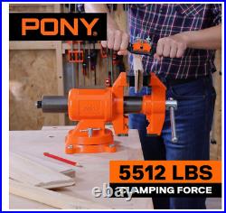 5 Inch Bench Vise 5512 LBS Clamping Force Heavy Duty 360 Degree Swivel Base
