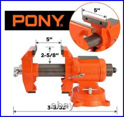 5 Inch Bench Vise 5512 LBS Clamping Force Heavy Duty 360 Degree Swivel Base