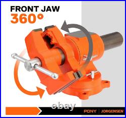 5 Inch Bench Vise 5512 LBS Clamping Force Heavy Duty 360 Degree Swivel Base