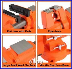 5 Inch Bench Vise 5512 LBS Clamping Force Heavy Duty 360 Degree Swivel Base