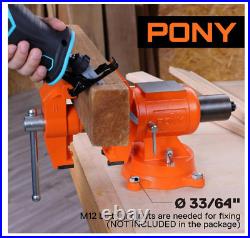 5 Inch Bench Vise 5512 LBS Clamping Force Heavy Duty 360 Degree Swivel Base