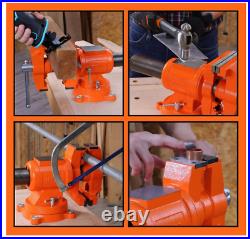5 Inch Bench Vise 5512 LBS Clamping Force Heavy Duty 360 Degree Swivel Base