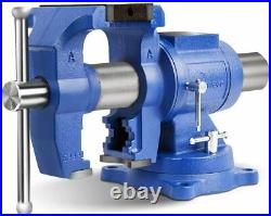 5-Inch Heavy Duty Bench Vise 360-Degree Swivel Base and Head Anvil Ductile Iron