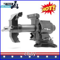 5-Inch Heavy-Duty Cast Iron Multi-Purpose Bench Vise with 360-Degree Swivel Base