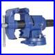 5-Inch Multi-Jaw Rotating Bench Vise, 360-Degree Swivel Base & Head Blue