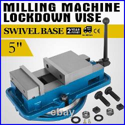 5 Milling Machine Lockdown Vise 360° Swiveling Base Precision Bench Top Removal