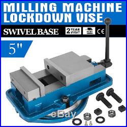 5 Milling Machine Lockdown Vise Swivel Base Swivel Base 0-360deg scales Width