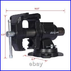5 Multi-jaw Bench Vise, 360° Rotation Clamp on Vise withSwivel Base & Head Black