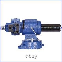 5 Multi-jaw Rotating Bench Vise with Swivel Base & Head 360-Degree Rotation Clamp