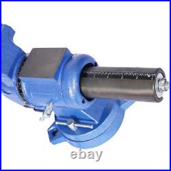 5 Multipurpose Vise Bench Vise Heavy Duty with 360° Swivel Base and Head Blue