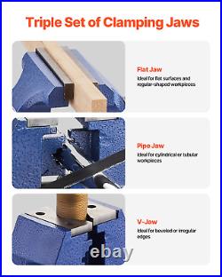 6-1/2 Multi-Purpose Bench Vise Heavy Duty Ductile Iron 360° Swivel Base
