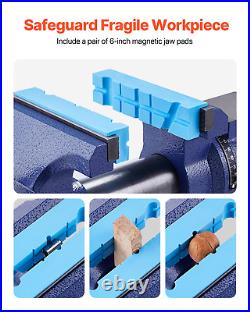 6-1/2 Multi-Purpose Bench Vise Heavy Duty Ductile Iron 360° Swivel Base
