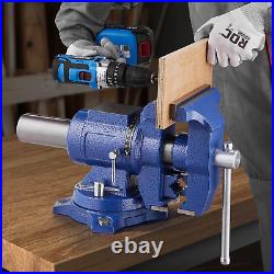 6-1/2 Multi-Purpose Bench Vise Heavy Duty Ductile Iron 360° Swivel Base