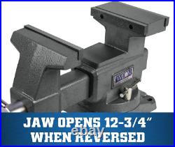 6-1/2 Reversible Bench Vise, 7-1/4 & 12-3/4 Jaw Opening, 360° Swivel Base 46