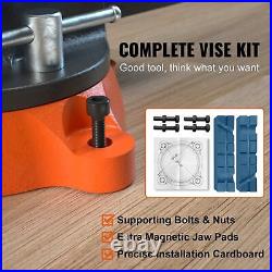 6.5 Bench Vise with 360° Swivel Locking Base & Two-way Jaw Ductile Iron
