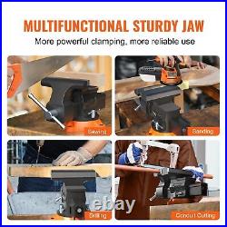 6.5 Bench Vise with 360° Swivel Locking Base & Two-way Jaw Ductile Iron