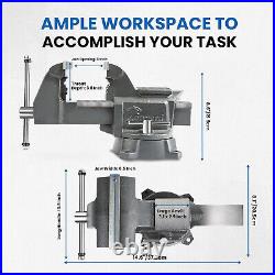 6.5-Inch Bench Vise Swivel Base Heavy Duty with Anvil (6 1/2), Gray
